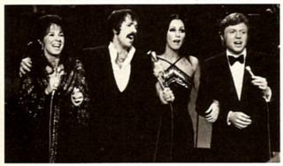 Eydie with Sonny Bono, Cher, and Steve